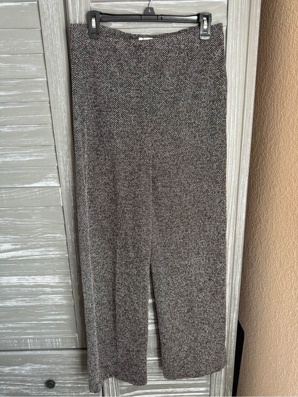 Haver & Blair Black and White Textured Wide-Leg Pants Size M